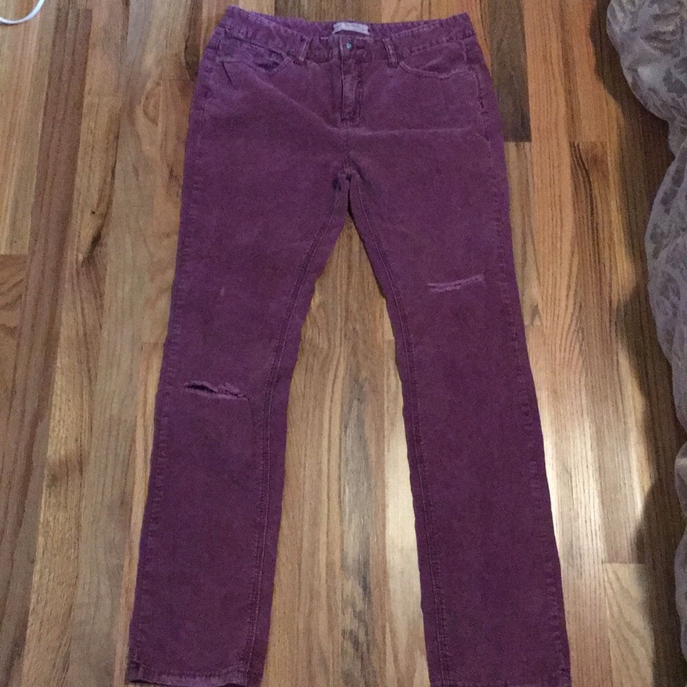 Ripped Eggplant colored FREE PEOPLE pants!